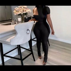 Casual jumpsuit one shoulder